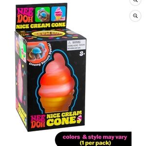 VIRAL Nee Doh Nice Cream Cone Squishy Toy - Pink, Blue, Orange